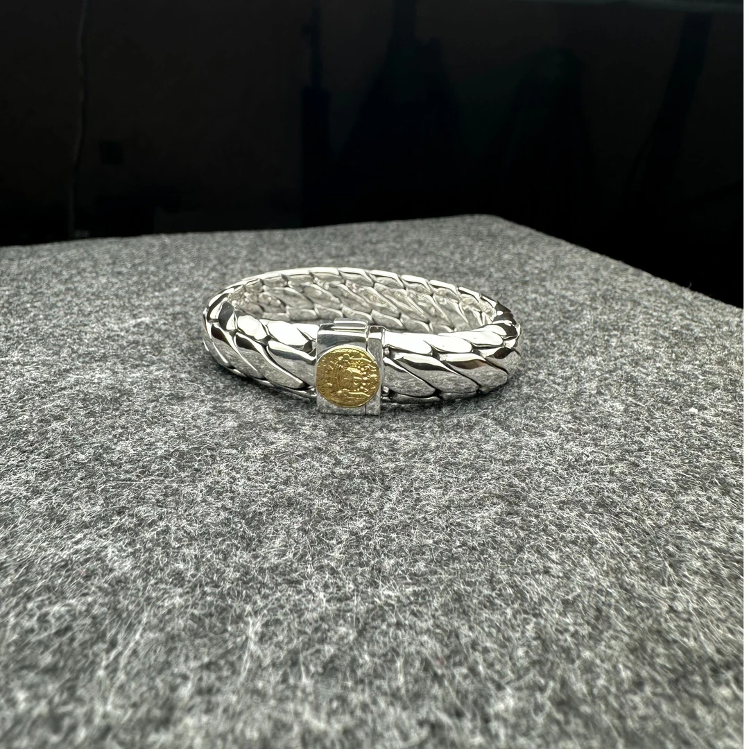 足银银制品 足银999手链三马鞭金标扎基拉姆扣个性潮流可定制刻字