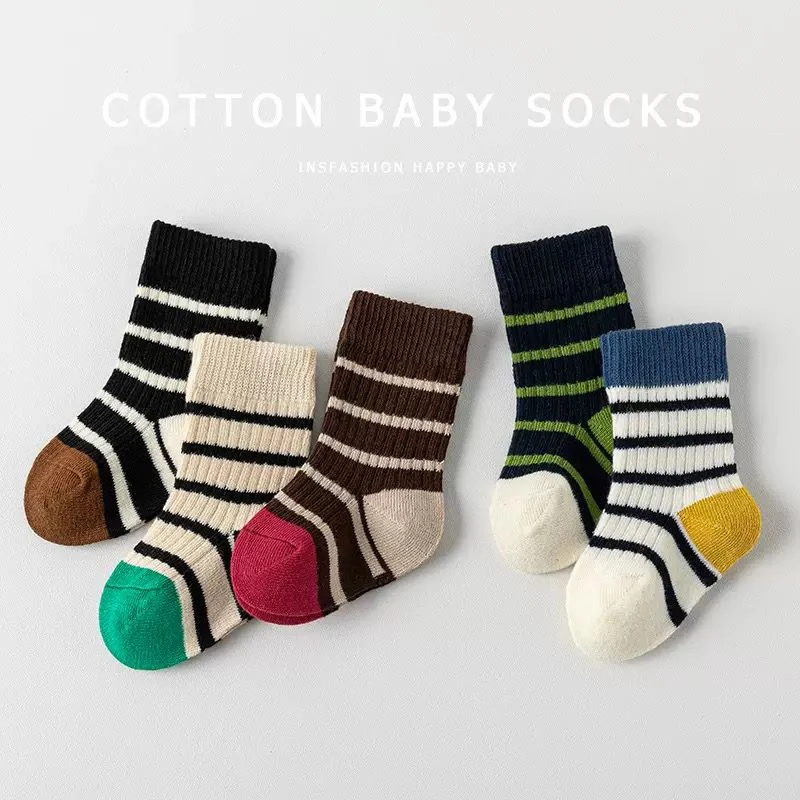 【耀火专属】儿童袜子春秋条纹中筒袜男女秋季韩系百搭休闲运动袜