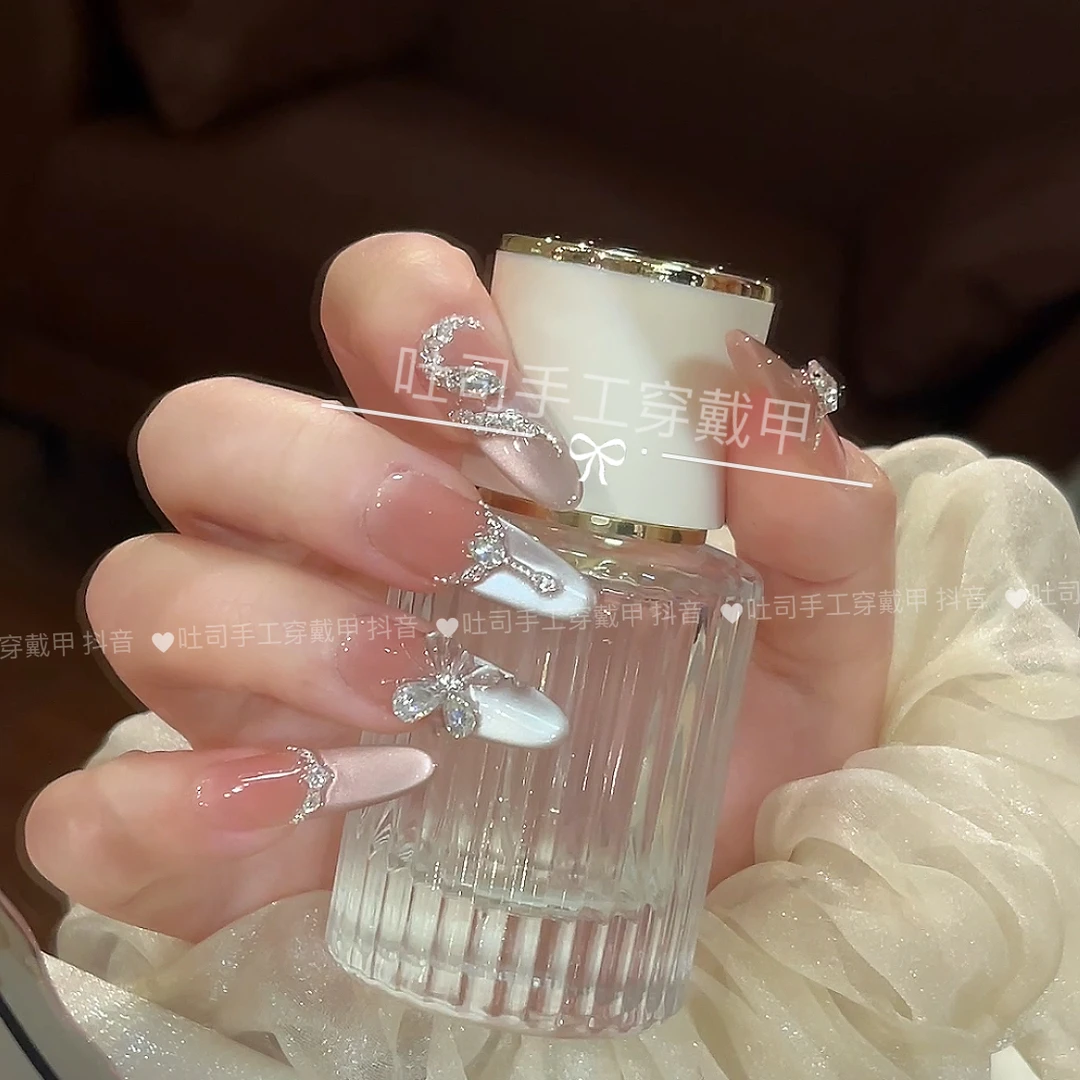 【白素贞】高品蛇头拼钻纯手工穿戴甲绵密猫眼蝴蝶