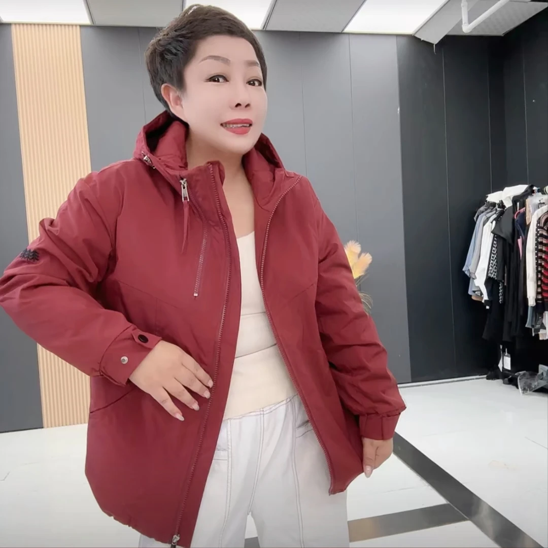 秋冬新款大码连帽纯色净版刺绣防风拉链休闲冲锋衣外套968