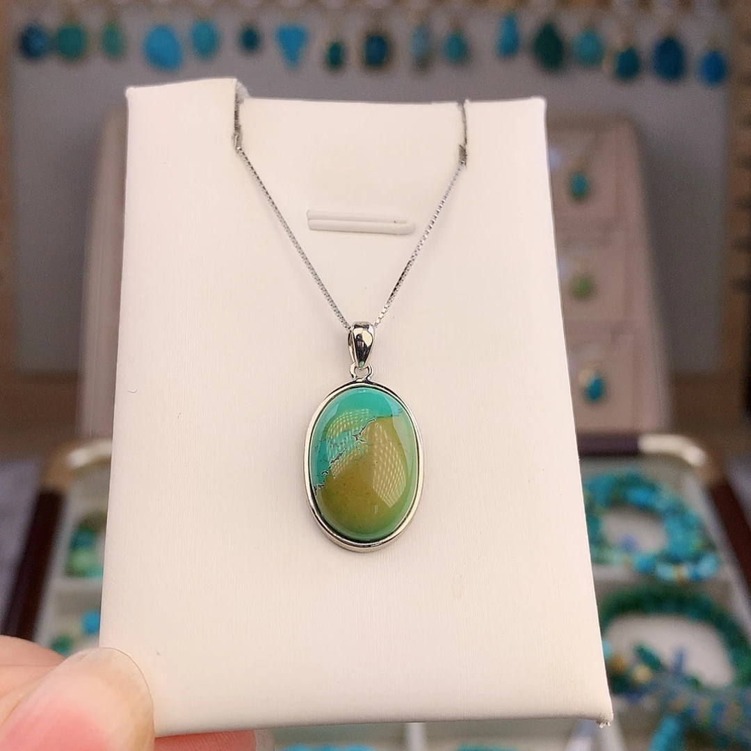 绿松石银S925镶嵌戒指