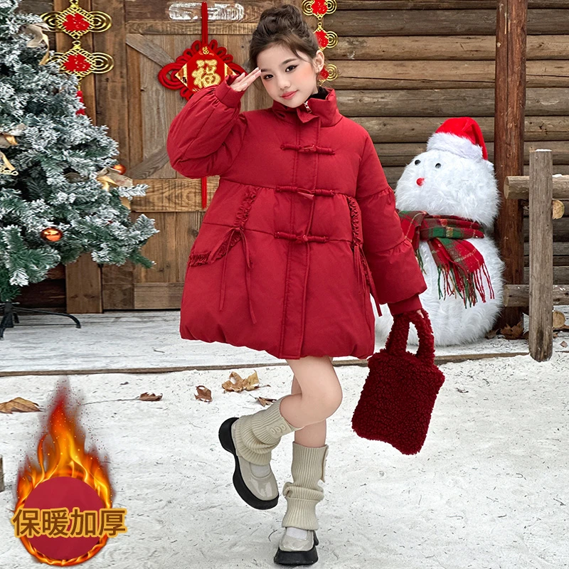 （冬款外套）女童棉衣冬款外套加棉2024新款秋装网红中大童儿童装