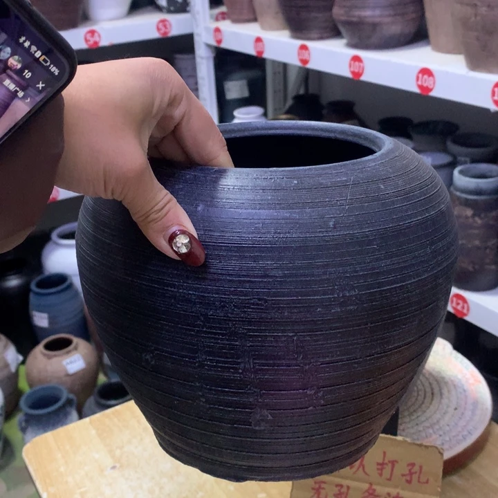 【闪购商品】红陶粗糙盆默认打孔高18口15