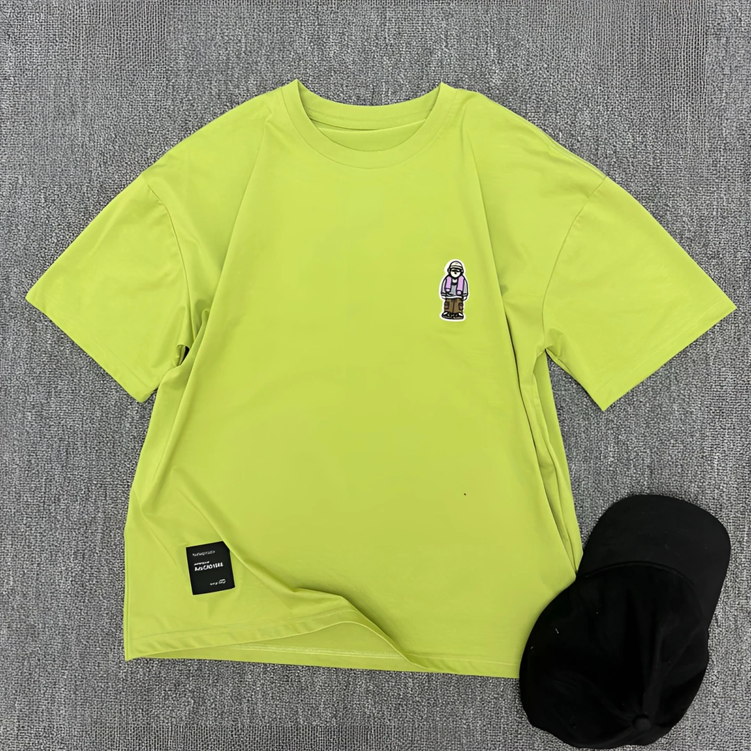 Q107气宇轩昂青少年潮牌短袖T恤潮流绿色百搭