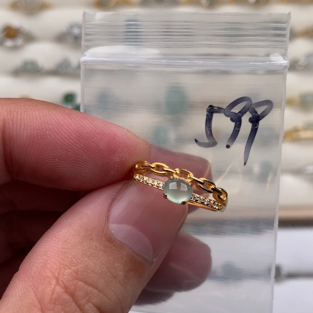 翡翠银S925镶嵌戒圈599