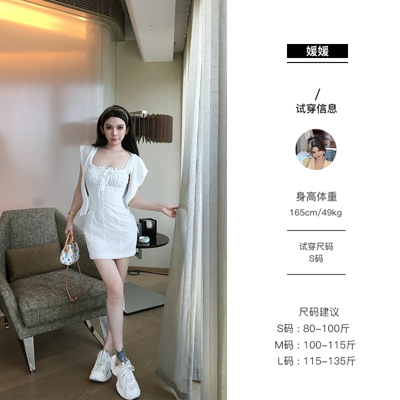 媛媛【海莉海莉】法式韩系气质收腰显瘦百搭显瘦连衣裙#Q1247