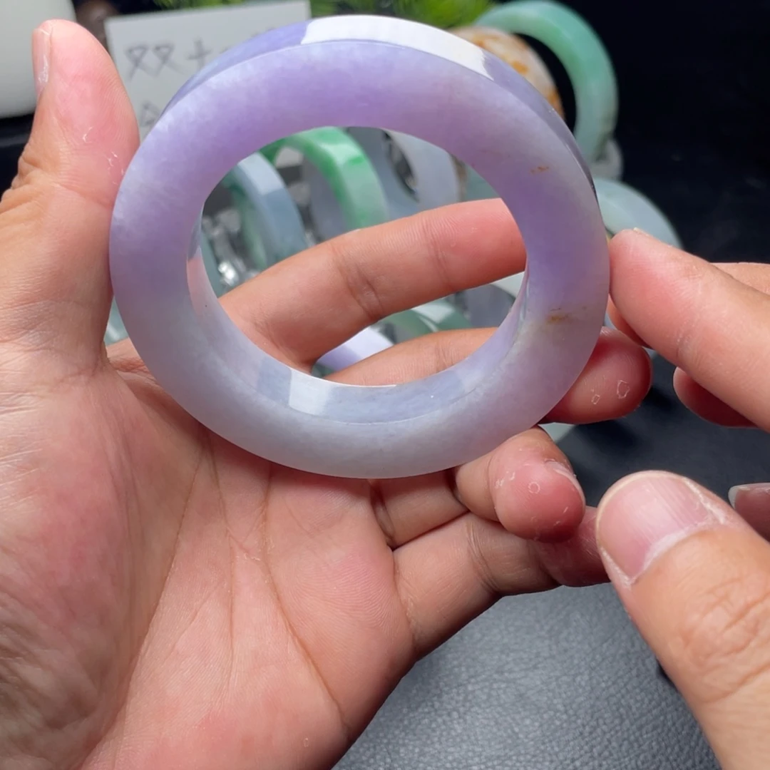 定制翡翠未镶嵌正圈紫罗兰带红翡