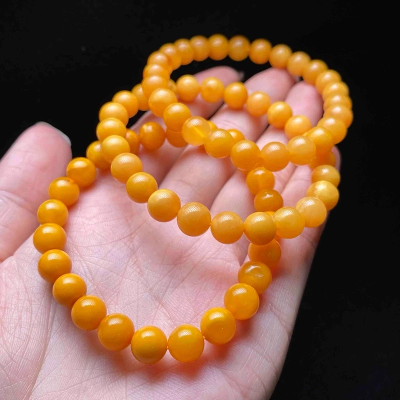 【小魏总返场福利】蜜蜡红花蜡圆珠手串（7mm）【多样性发一】