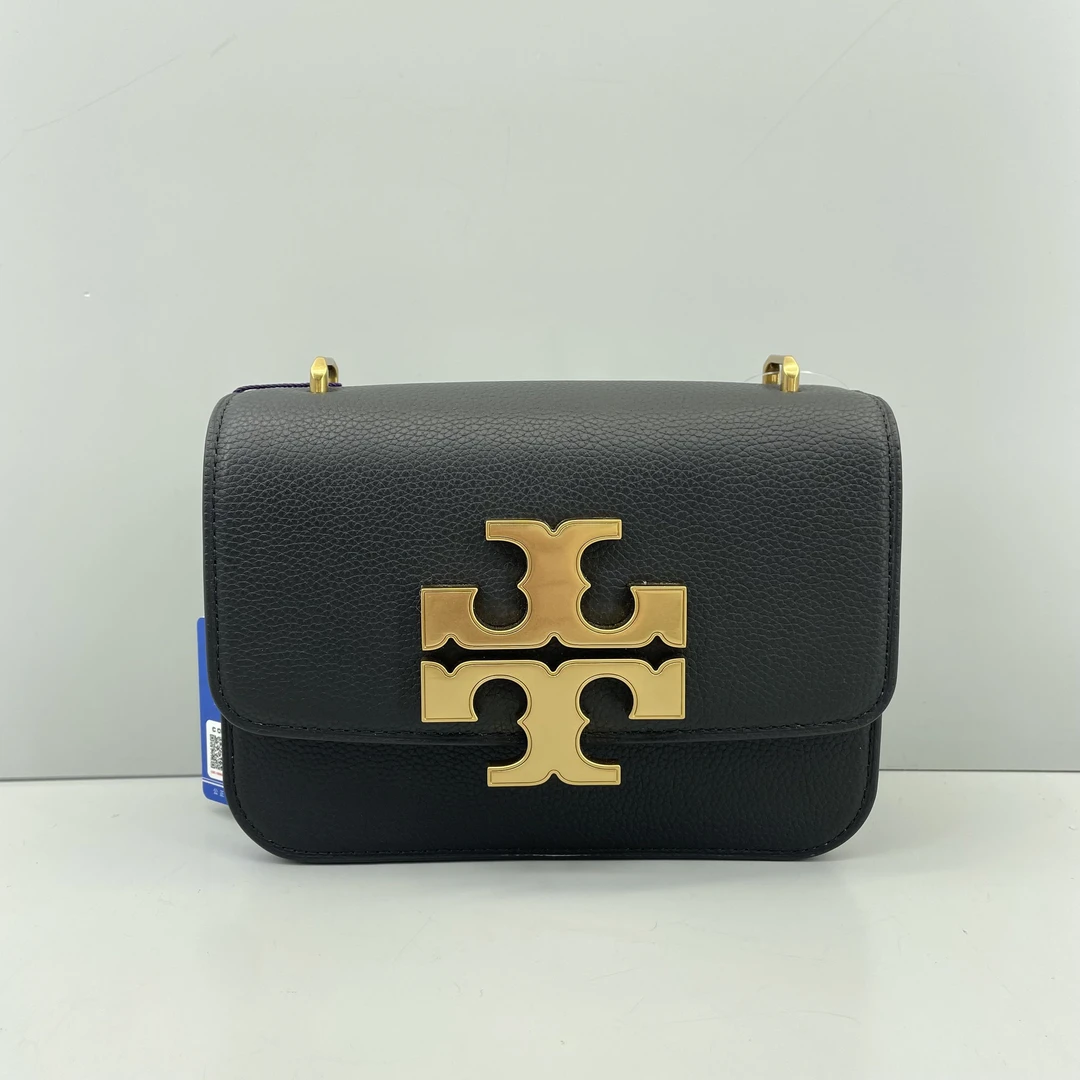 99新 TORY BURCH/汤丽柏琦 ELEANOR黑色荔枝纹小号单肩包19*13*6