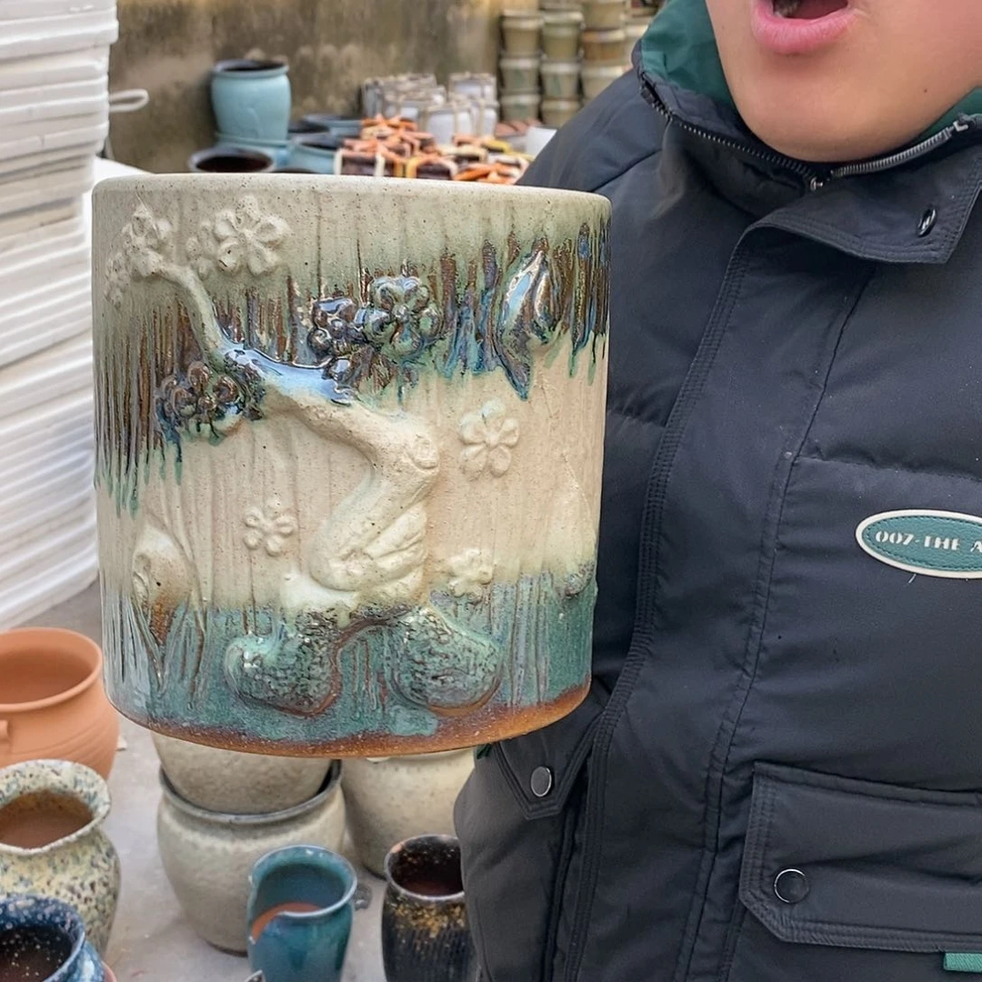 紫砂花盆正品口20高20