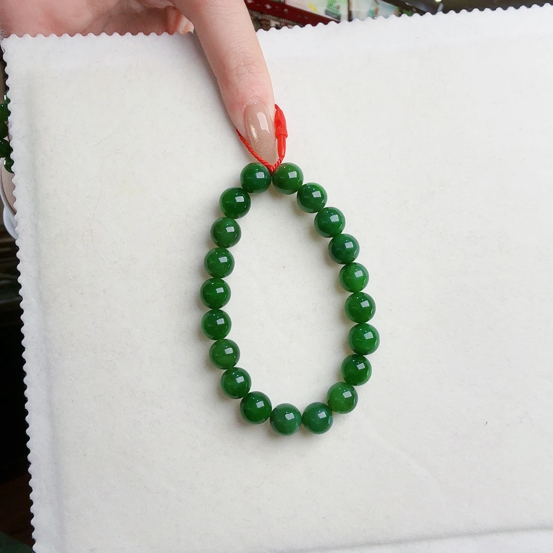 和田玉（碧玉）手链未镶嵌蜜*