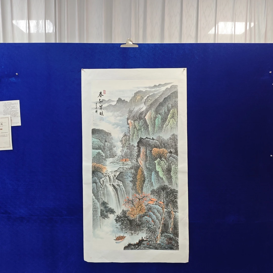 春和景明李群手绘作品画芯尺寸138*70