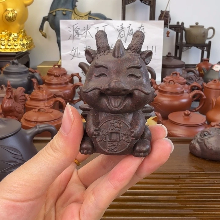 茶壶紫砂小龙人紫泥