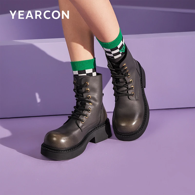 意尔康冬季时尚休闲保暖女靴马丁靴3862ZH29844W