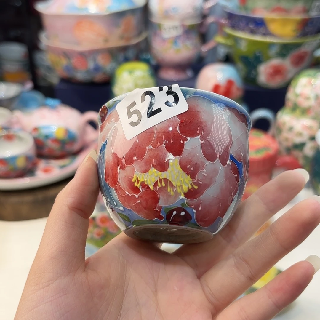 瓷片景德镇手绘高温釉下彩陶瓷茶具