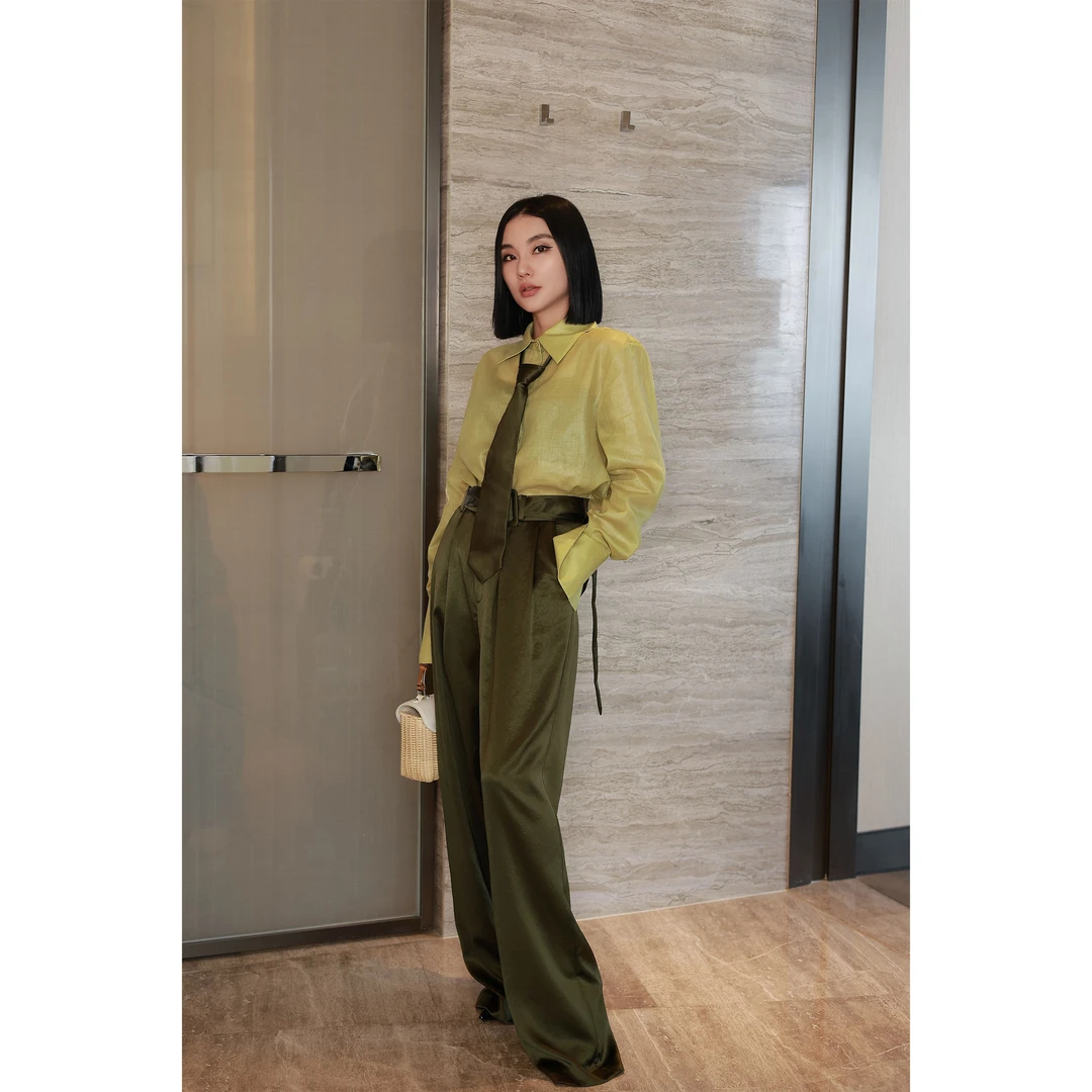 【妙妙精选】HUANGNAJI时尚气质设计感醋酸套装7004/9414