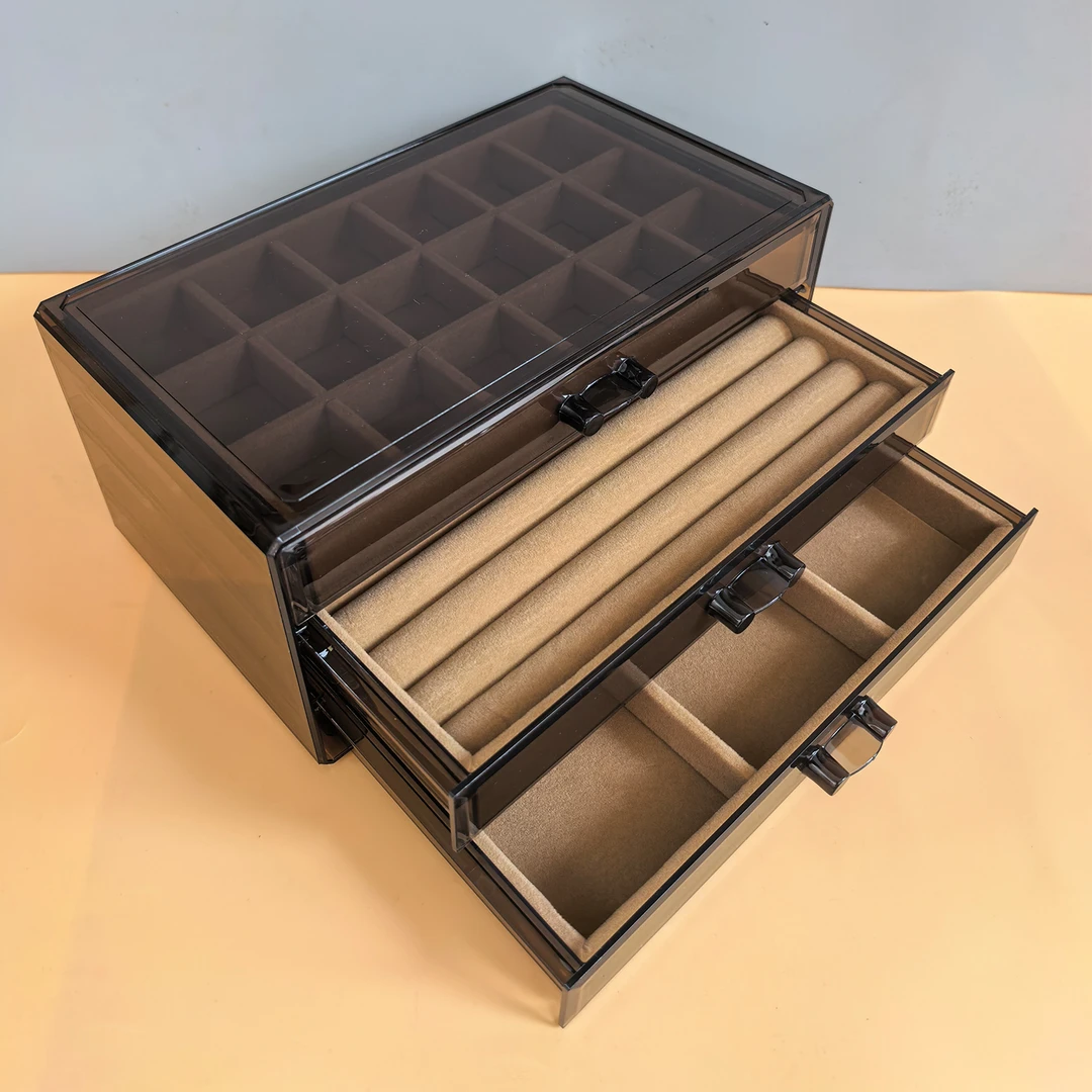 首饰盒/箱 首饰盒多层首饰收纳盒耳钉耳环戒指项链首饰收纳盒