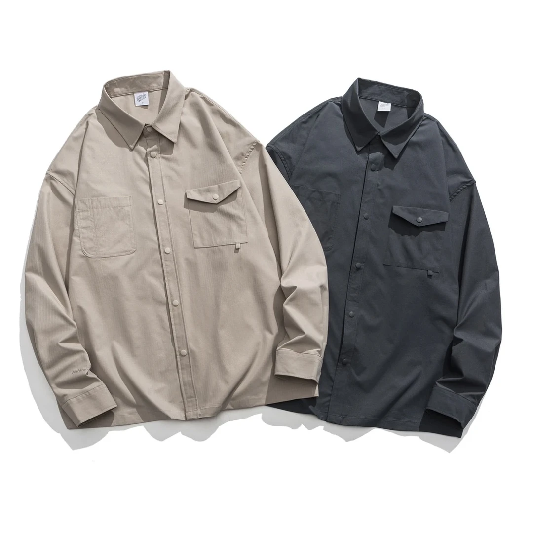 C666 春秋长袖衬衫男休闲日系工装