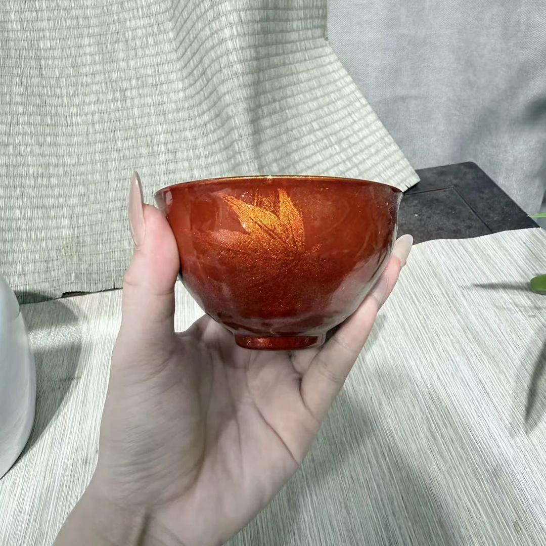 【中国邮政专属链接】大漆红色枫叶茶杯gh3026