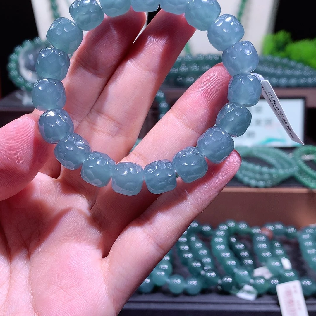 有***时翡翠未镶嵌手链天然a货翡翠手串11+