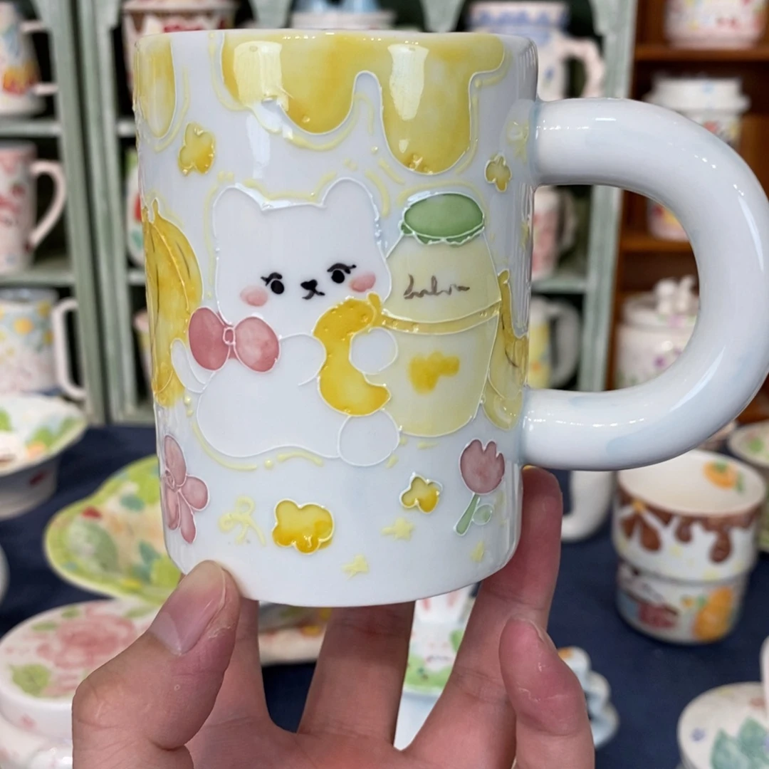 瓷片小猫马克杯微瑕
