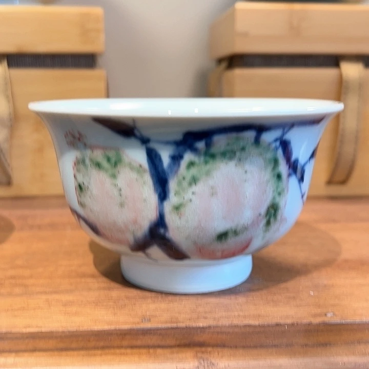 青花釉里红色差放漏300cc碗