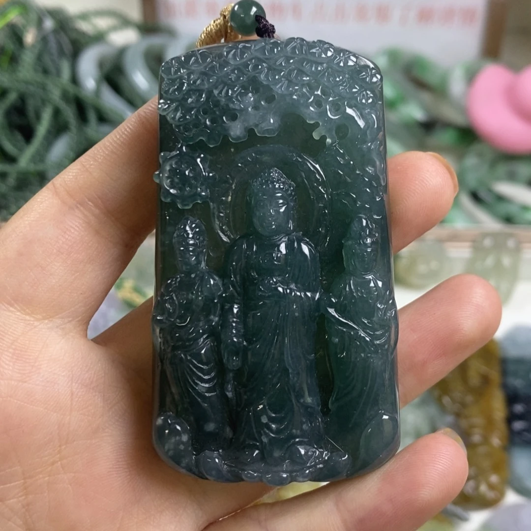 翡翠未镶嵌颈饰1-4翡翠A货挂件