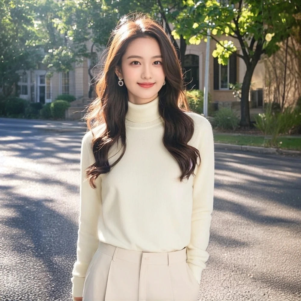 高领套衫翻领秋冬羊毛针织衫长袖女休闲百搭LL05