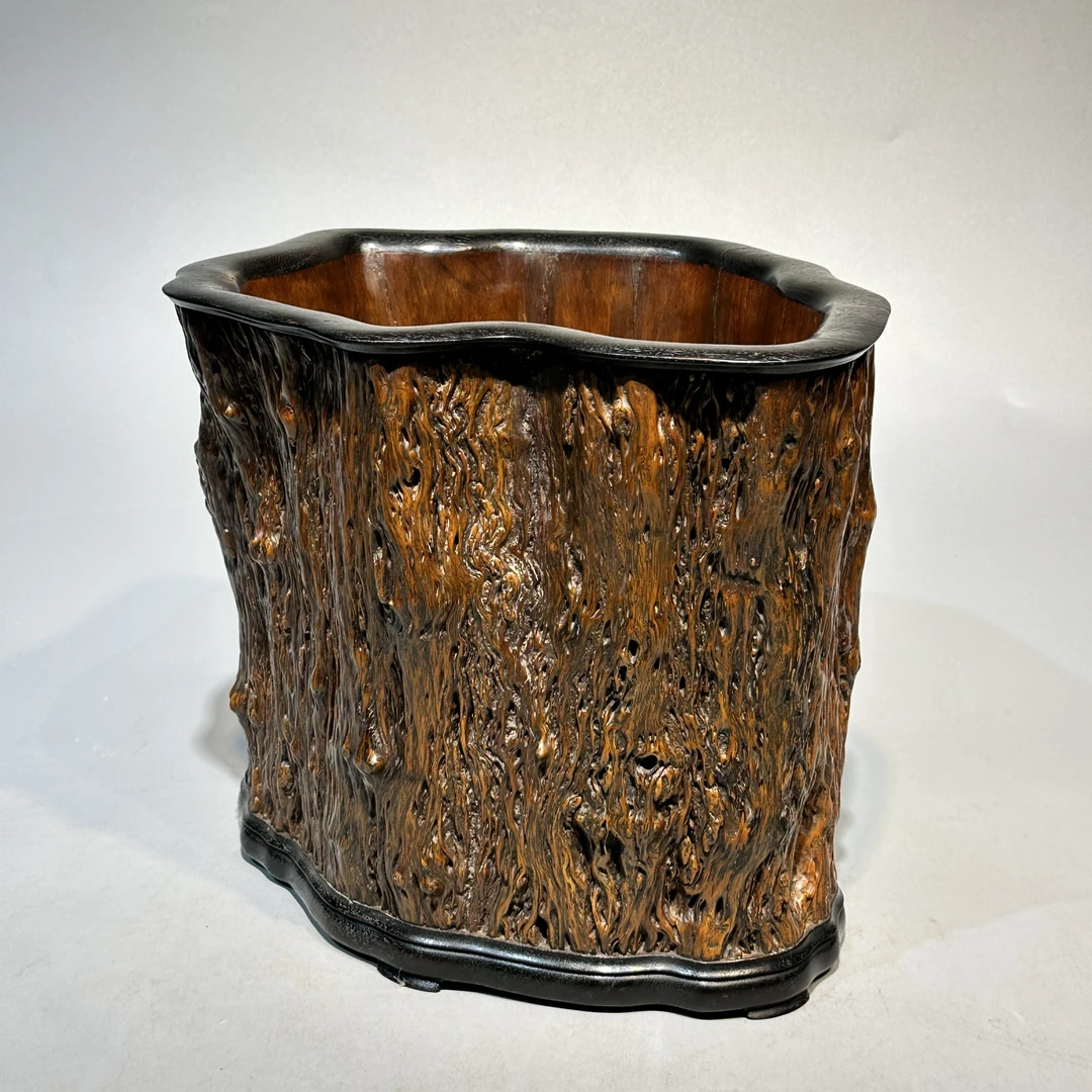 典藏京城老赵木器【笔筒】海南黄花梨文房雅玩古典家具精品收藏