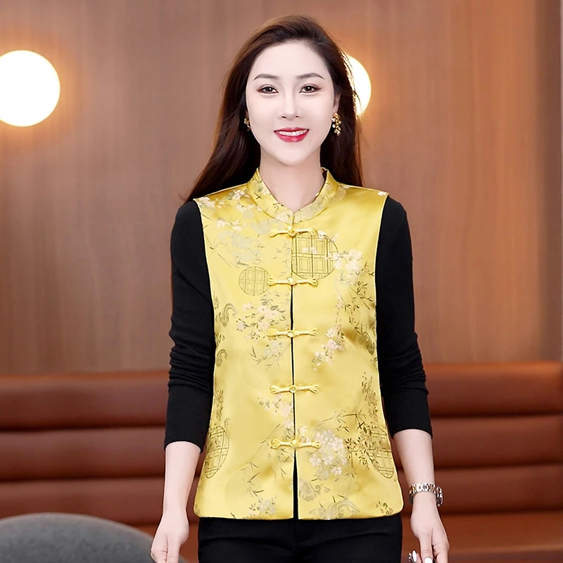 新中式国风马甲女春秋短款2025新款洋气外穿坎肩爆款民族背心马夹