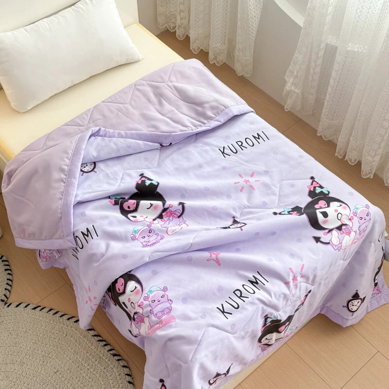 库洛米儿童针织棉夏凉被可机洗夏季单人被空调被幼儿园午睡薄被子