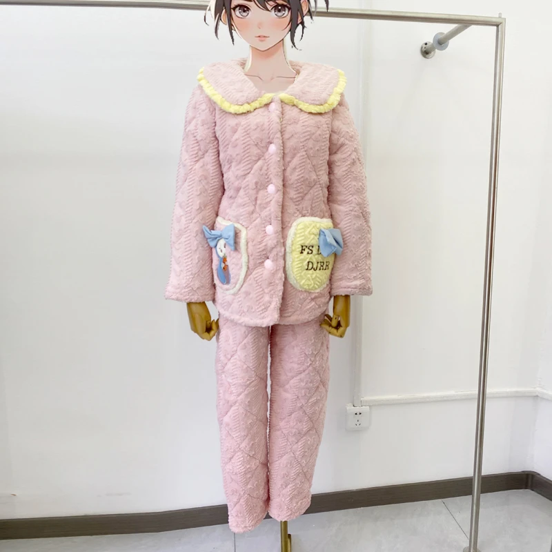 水木花冬季女士睡衣家居服6985可能瑕疵