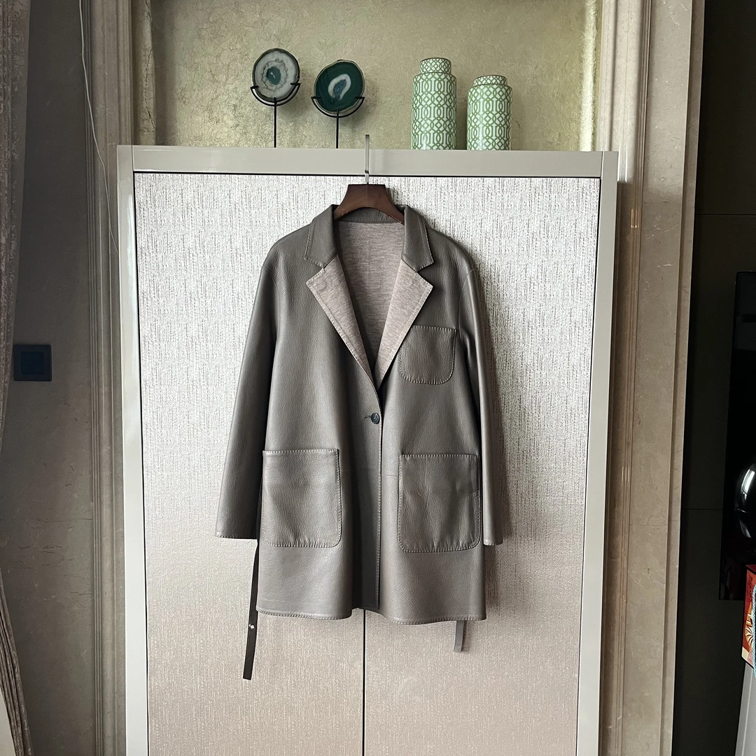 【贝尼斯】山羊皮里料羊毛腈纶聚酯外套时尚气质百搭女士