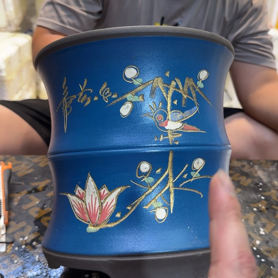 紫砂花盆口径24厘米