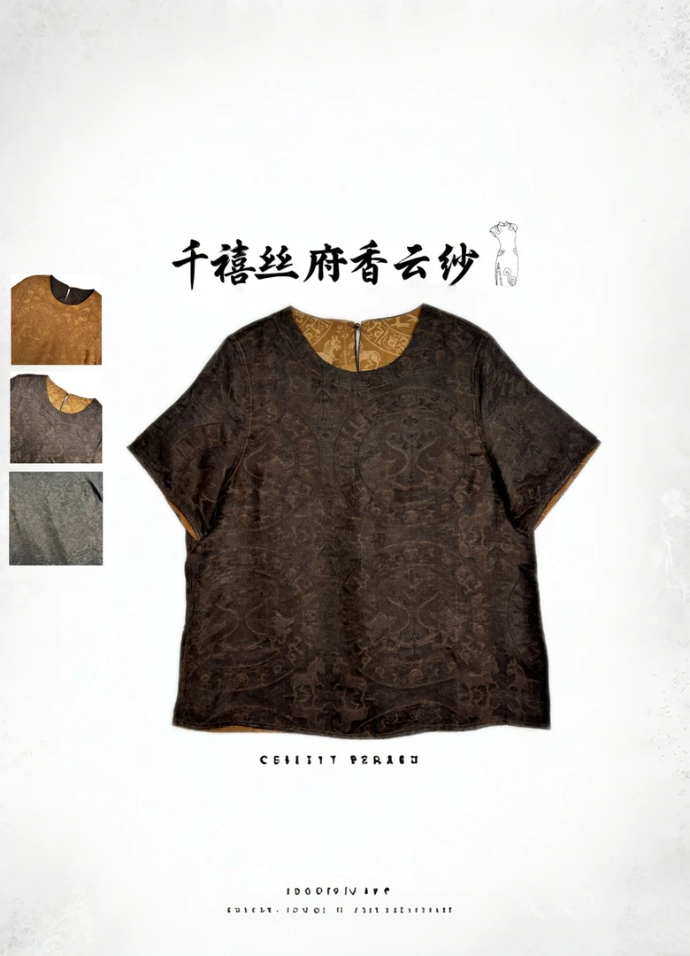 【千禧专属】1467香云纱桑蚕丝休闲时尚气质百搭双面双穿上衣