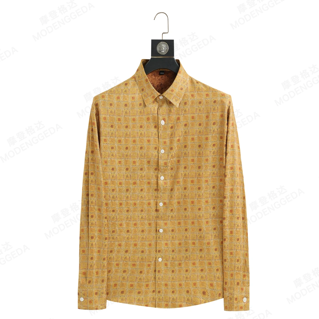 2025新款美式复古慵懒风格高端印花休闲透气舒适亲肤男禅意男装