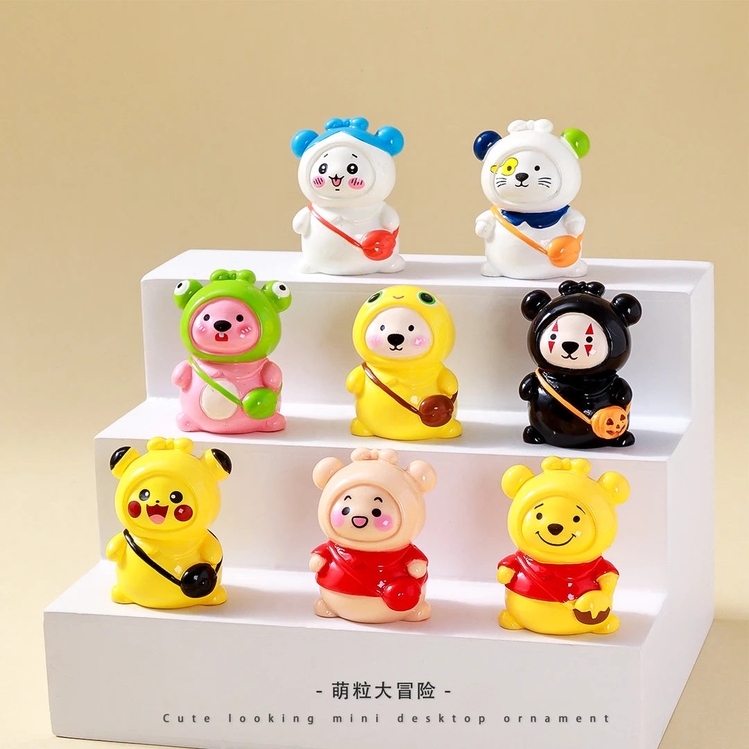 【双许愿+对对碰】可爱斜挎包小动物萌粒公仔树脂工艺品桌面摆件