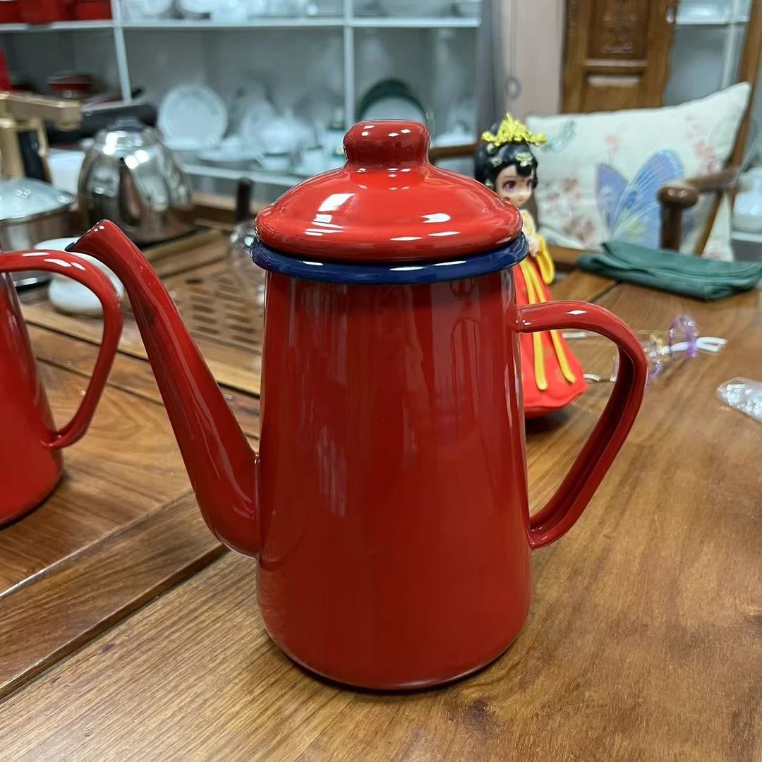 珐琅搪瓷油壶手冲咖啡壶烧水壶凉水壶电磁炉通用（默认瑕疵）家用