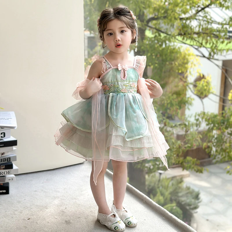女宝宝夏季连衣裙2025新款国风新中式汉服洛丽塔女小童夏款连衣裙