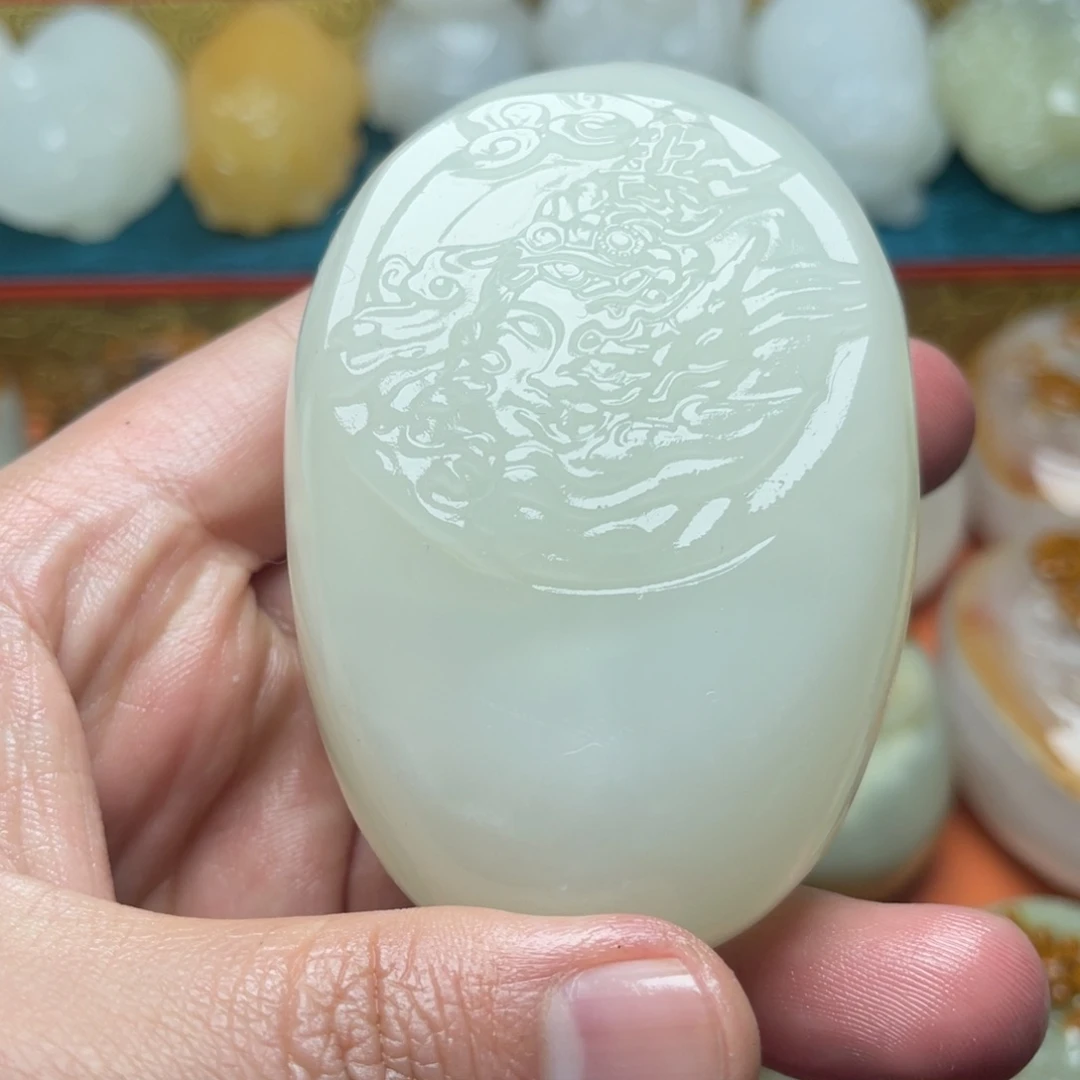 石材天然方解石手把件不退换福利