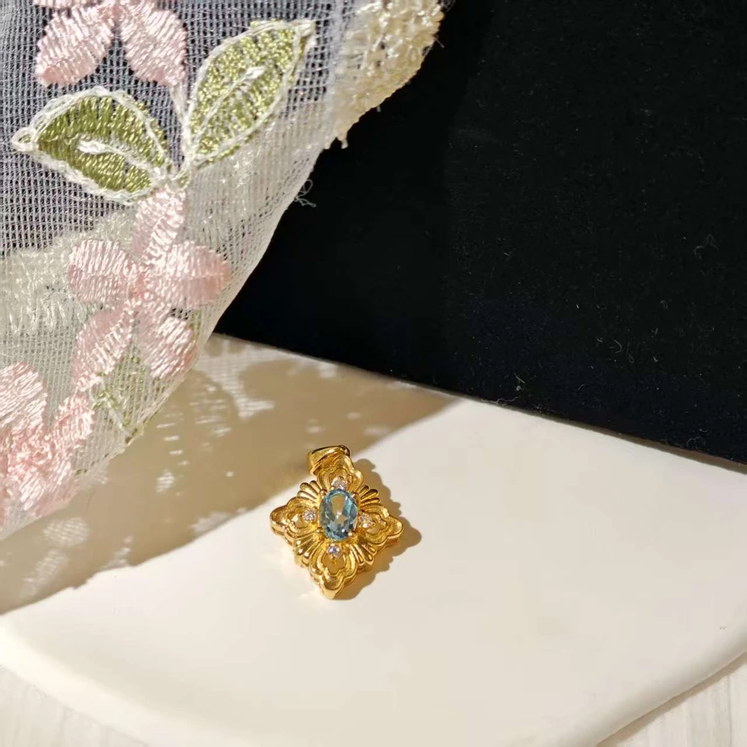 黄金彩色老花吊坠