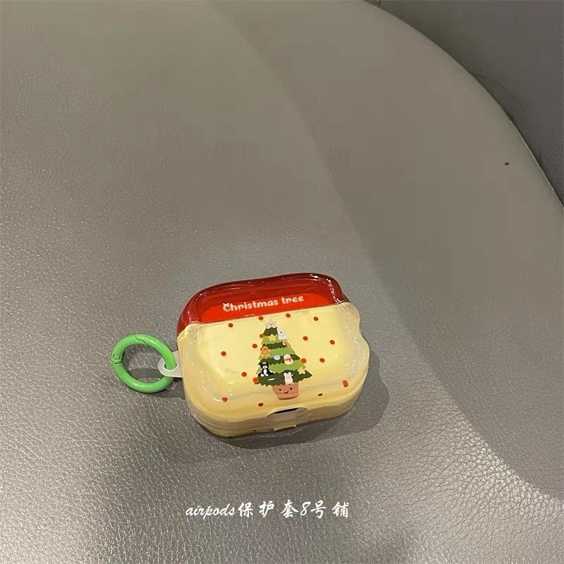 可爱卡通圣诞树小动物适用于苹果airpods pro2苹果耳机壳保护套