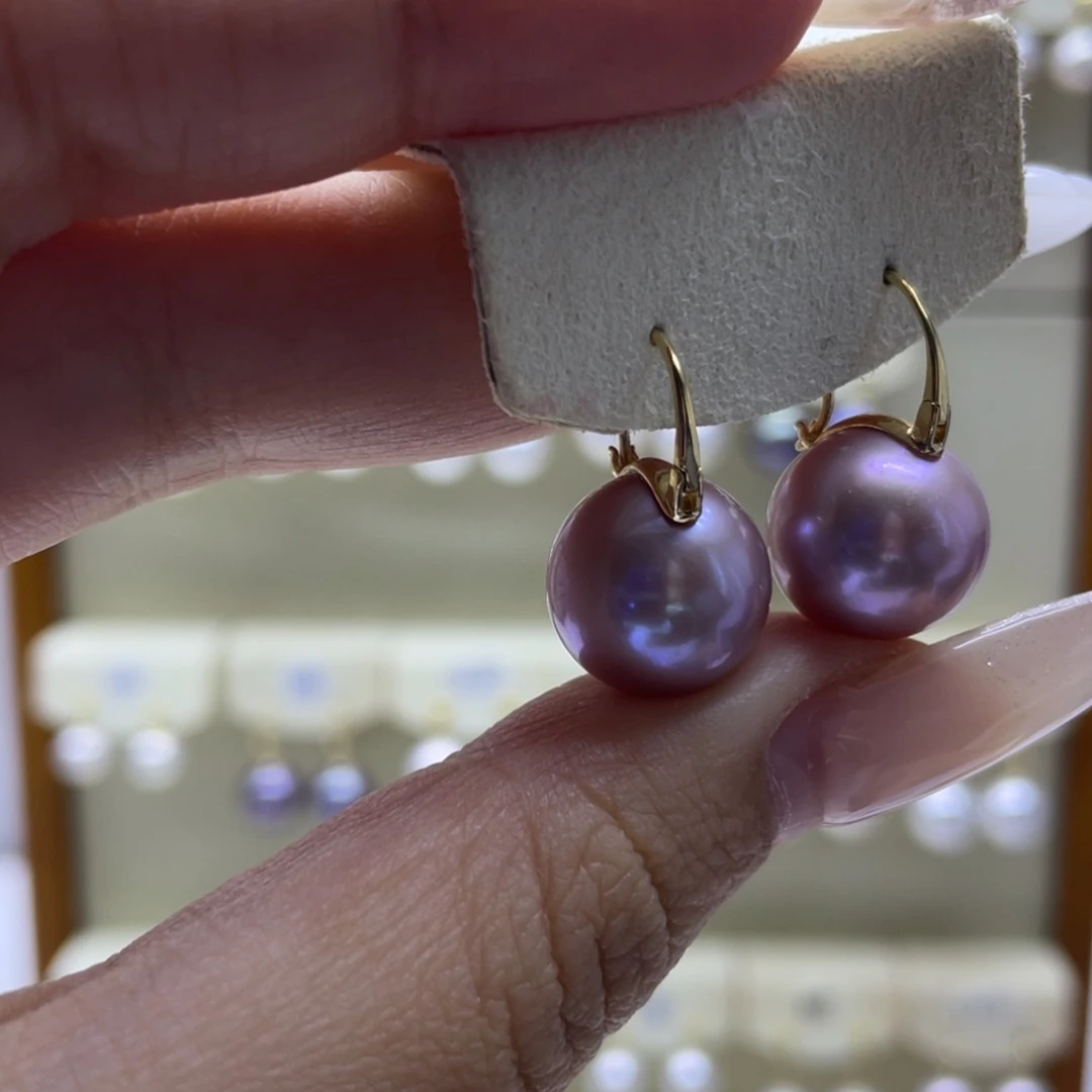 淡水珍珠耳饰18K金镶嵌