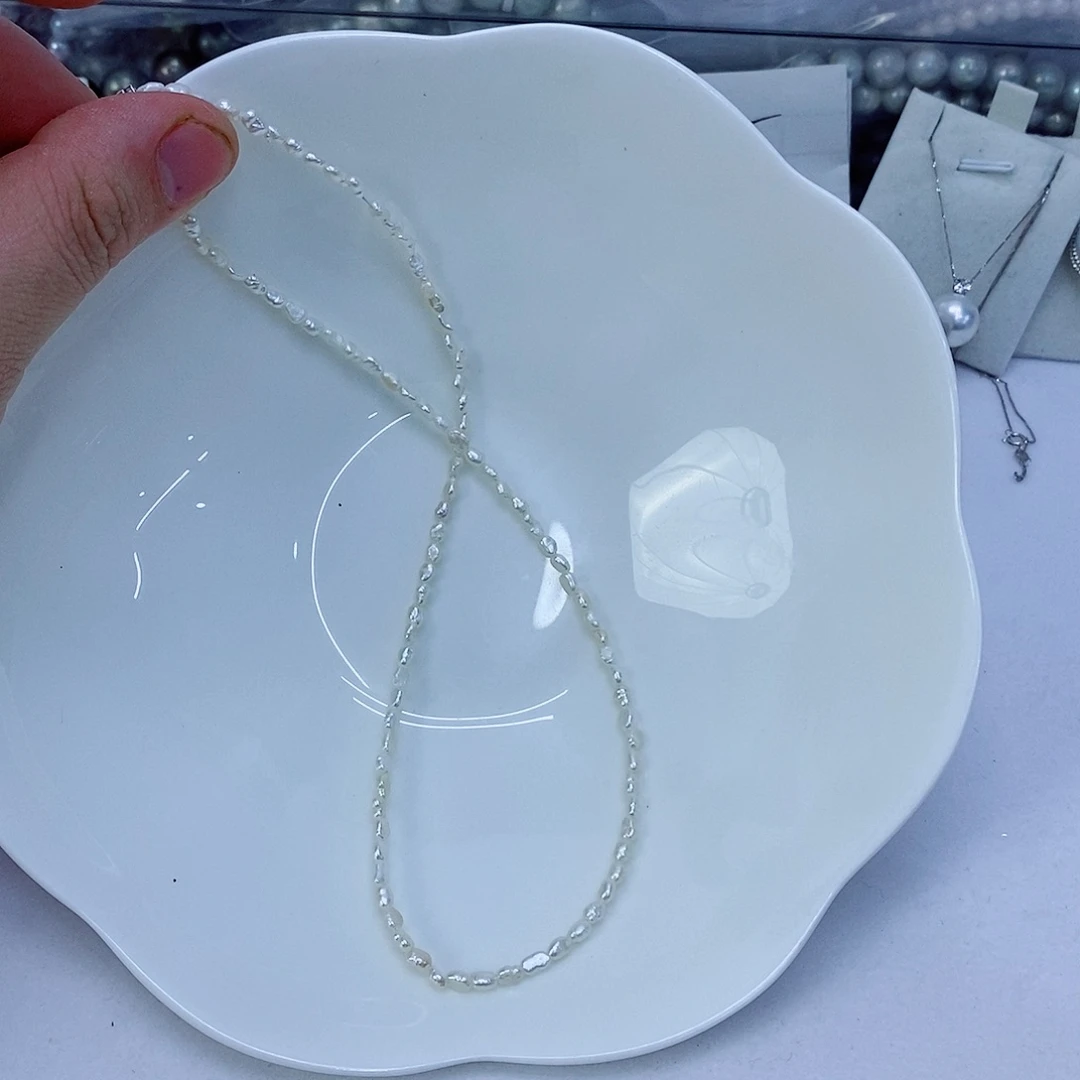 淡水珍珠银S925镶嵌颈饰