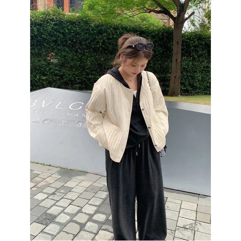 【ALINDM年终大清仓】胖妹妹mm百搭显瘦200斤薄款棉服外套女AS24996