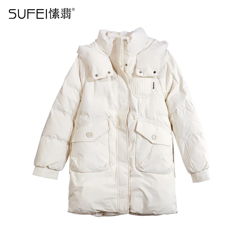 SUFEI/愫翡S45YR1507A 冬季新款简约中长款羽绒服 1507