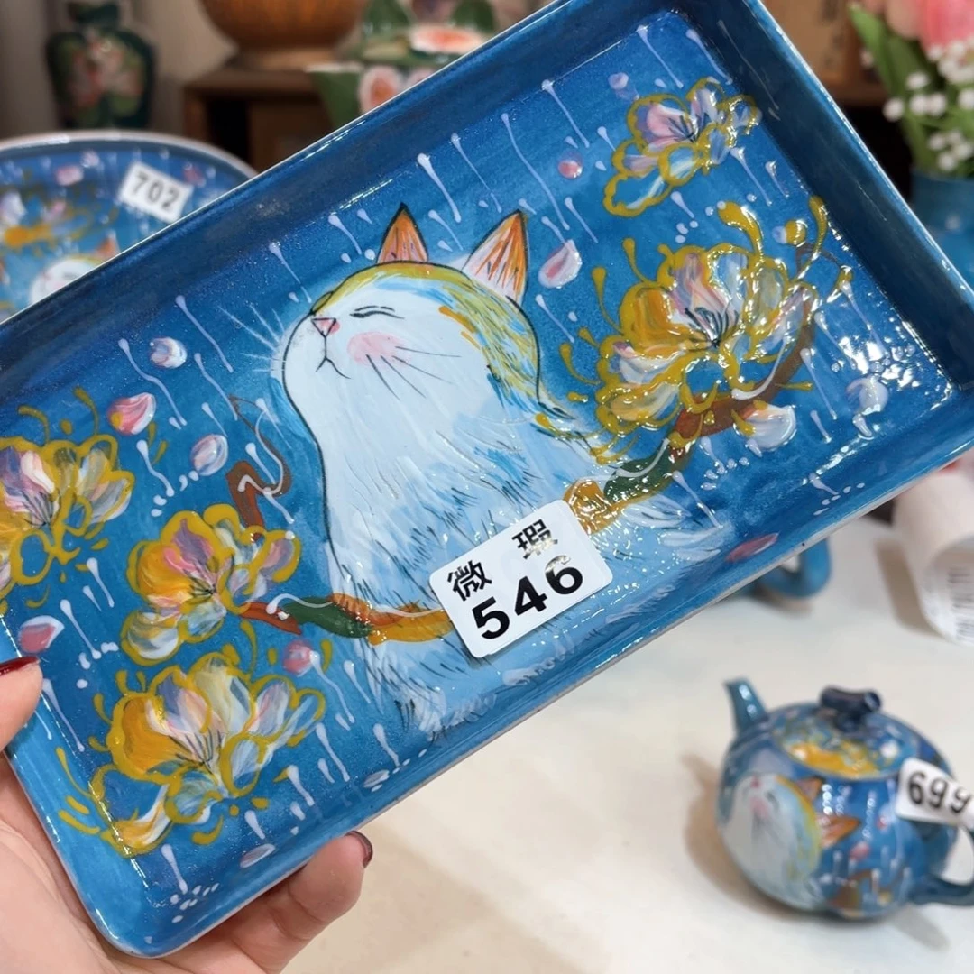 飏***意景德镇手绘高温釉下彩陶瓷茶具
