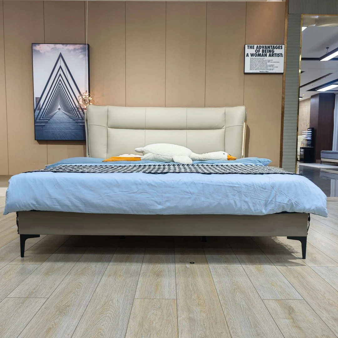 【爱的港湾】家用真皮大床婚床轻奢软包床意式简约免洗床