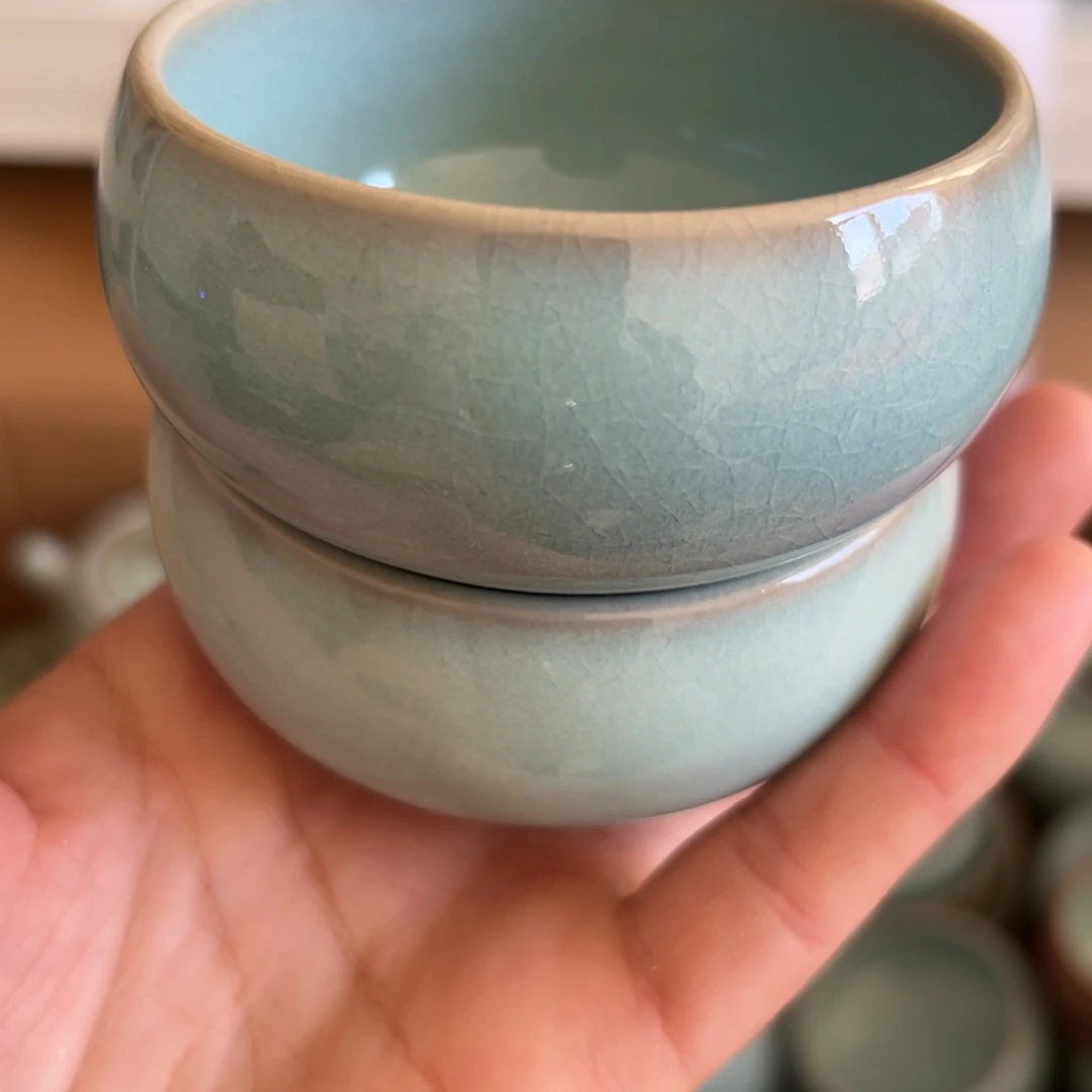 权***奕瓷摆件原矿釉水禅定杯不退不换