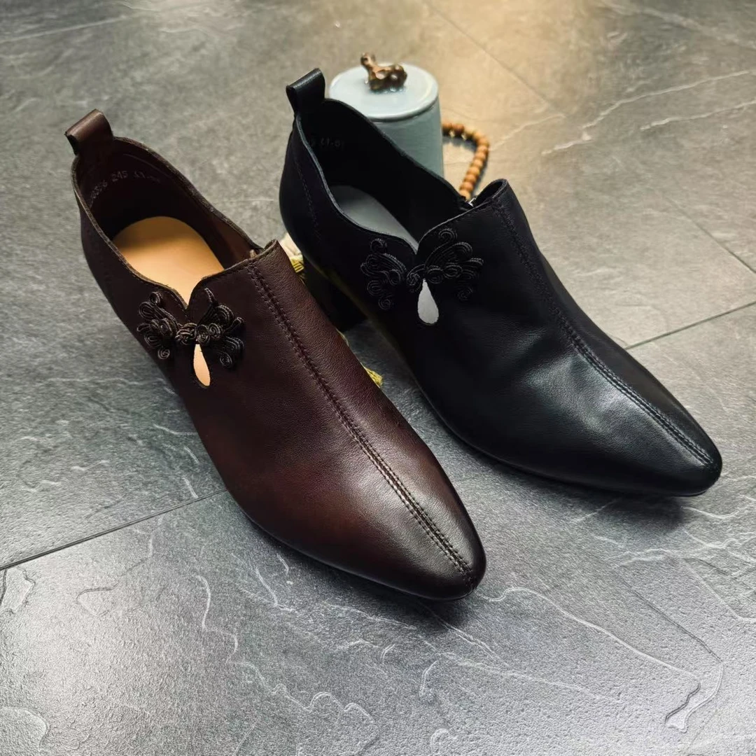 知羽香云 春季新款复古中国风时尚百搭女鞋ZY58356跟高5.5公分